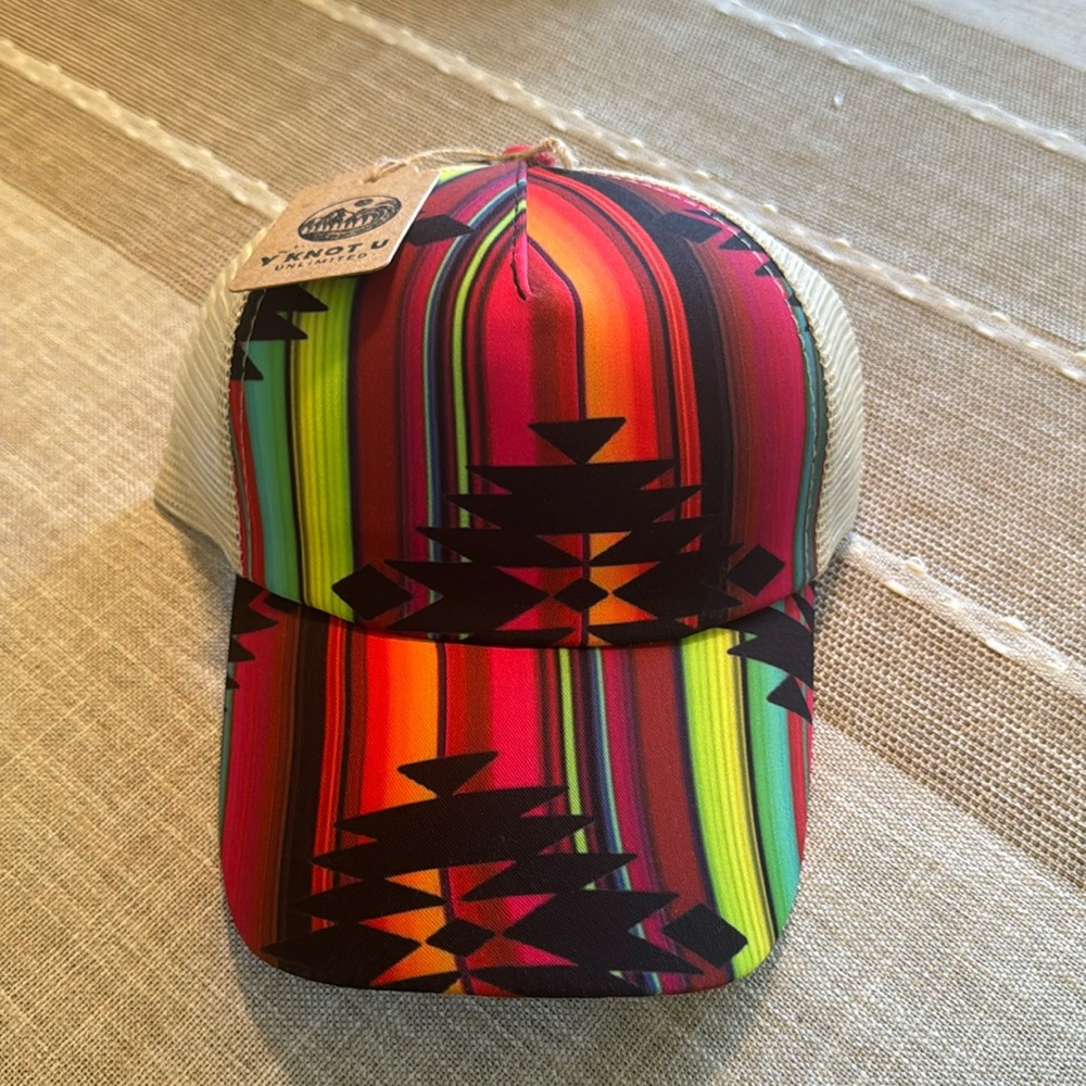 Aztec print ball cap